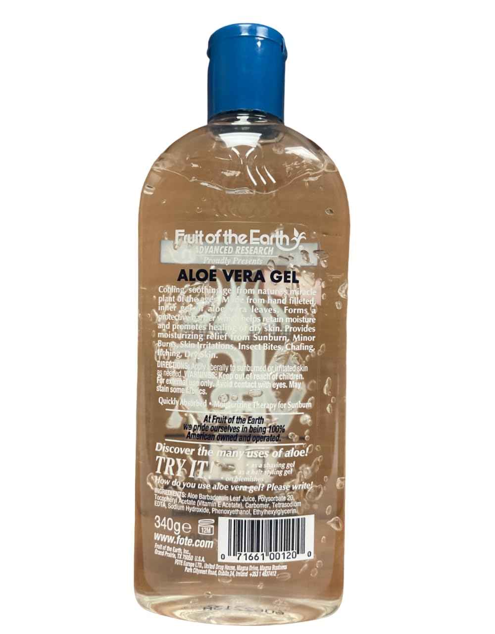 Fruit Of The Earth 100% Aloe Vera Gel, 12 oz (Pack of 2) by Fruit of the Earth