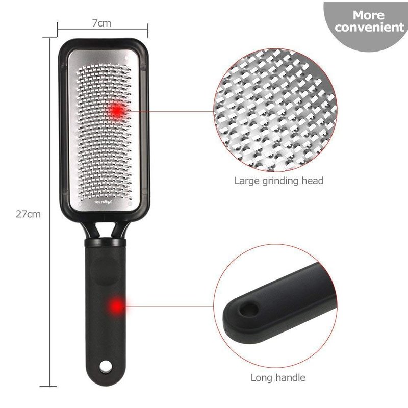 Colossal Foot Rasp Foot File and Callus Remover, Best Foot Care Pedicure Metal Surface Tool to Remove Hard Skin, Can be Used on Both Wet & Dry feet, High Grade Stainless Steel File - Black