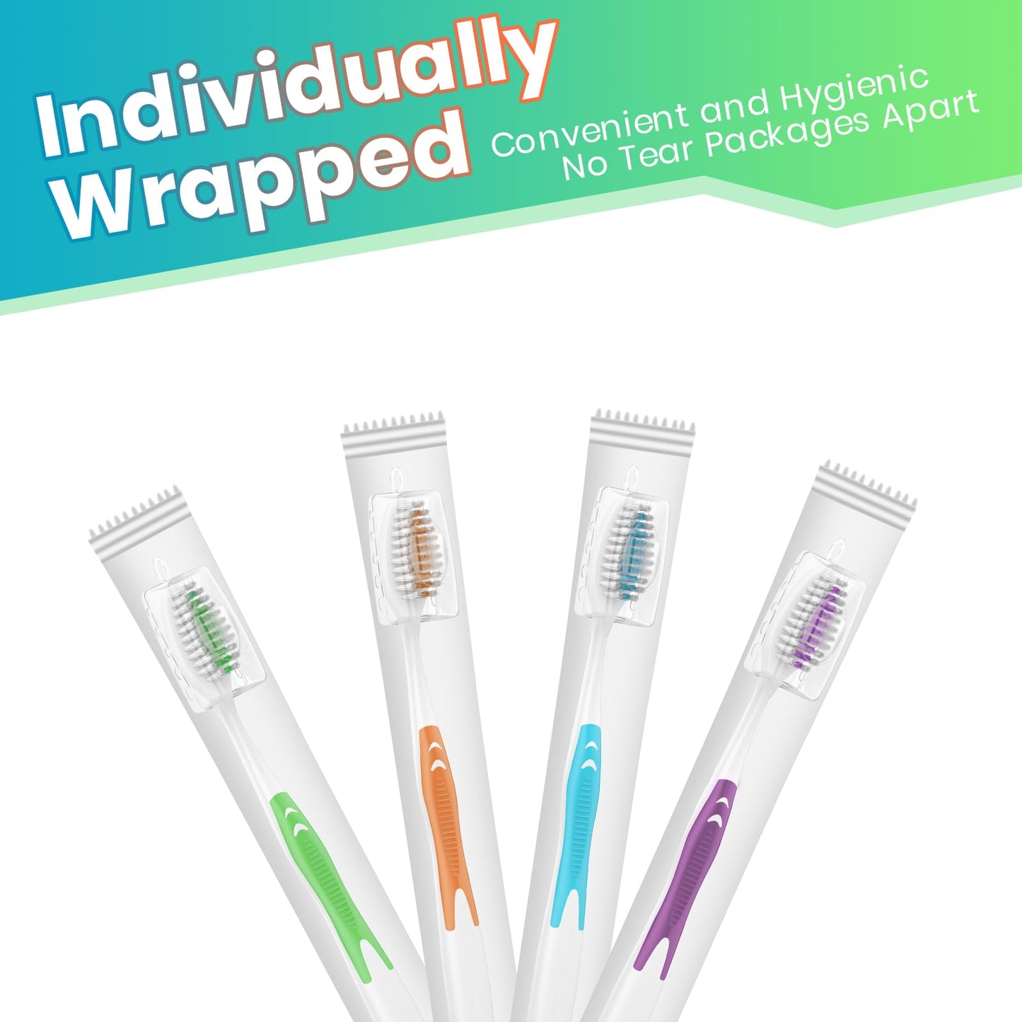 100 Pack Bulk Toothbrushes with Covers for Adults, Disposable Tooth Brush