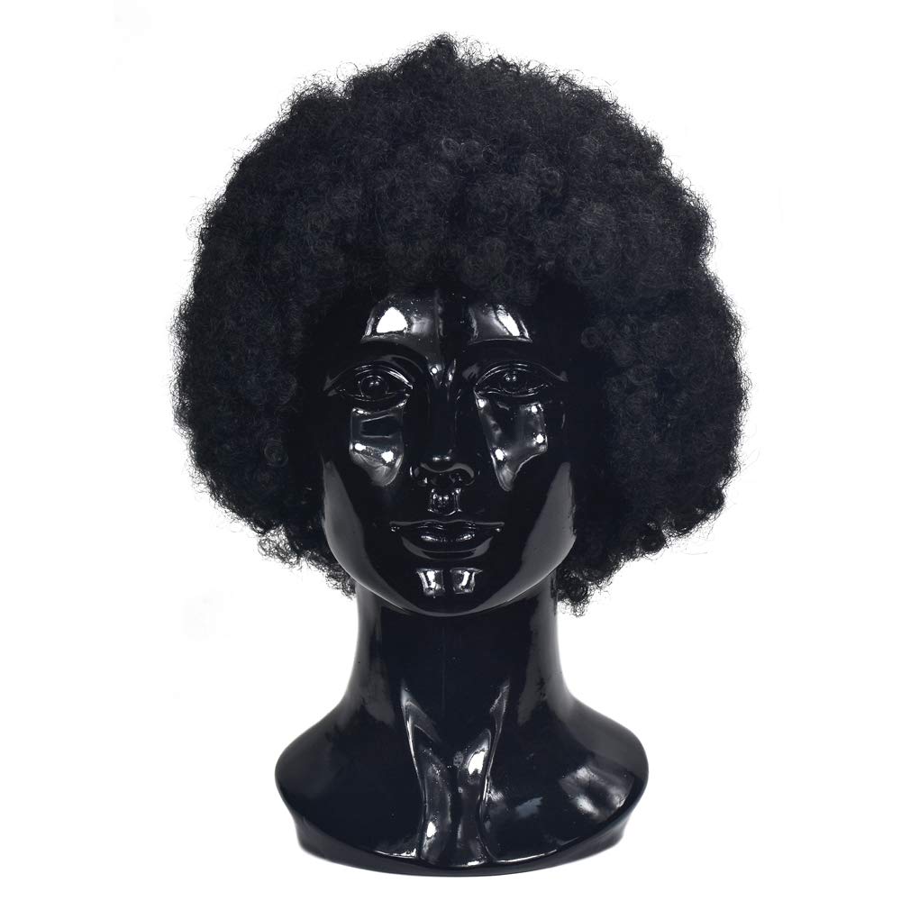 MIAOMANZI PVC Mannequin Head White Female Manikin Dummy Stand Model Display Hat Scarf Wigs Hair Glasses Hat Beauty Styling Tool (black)