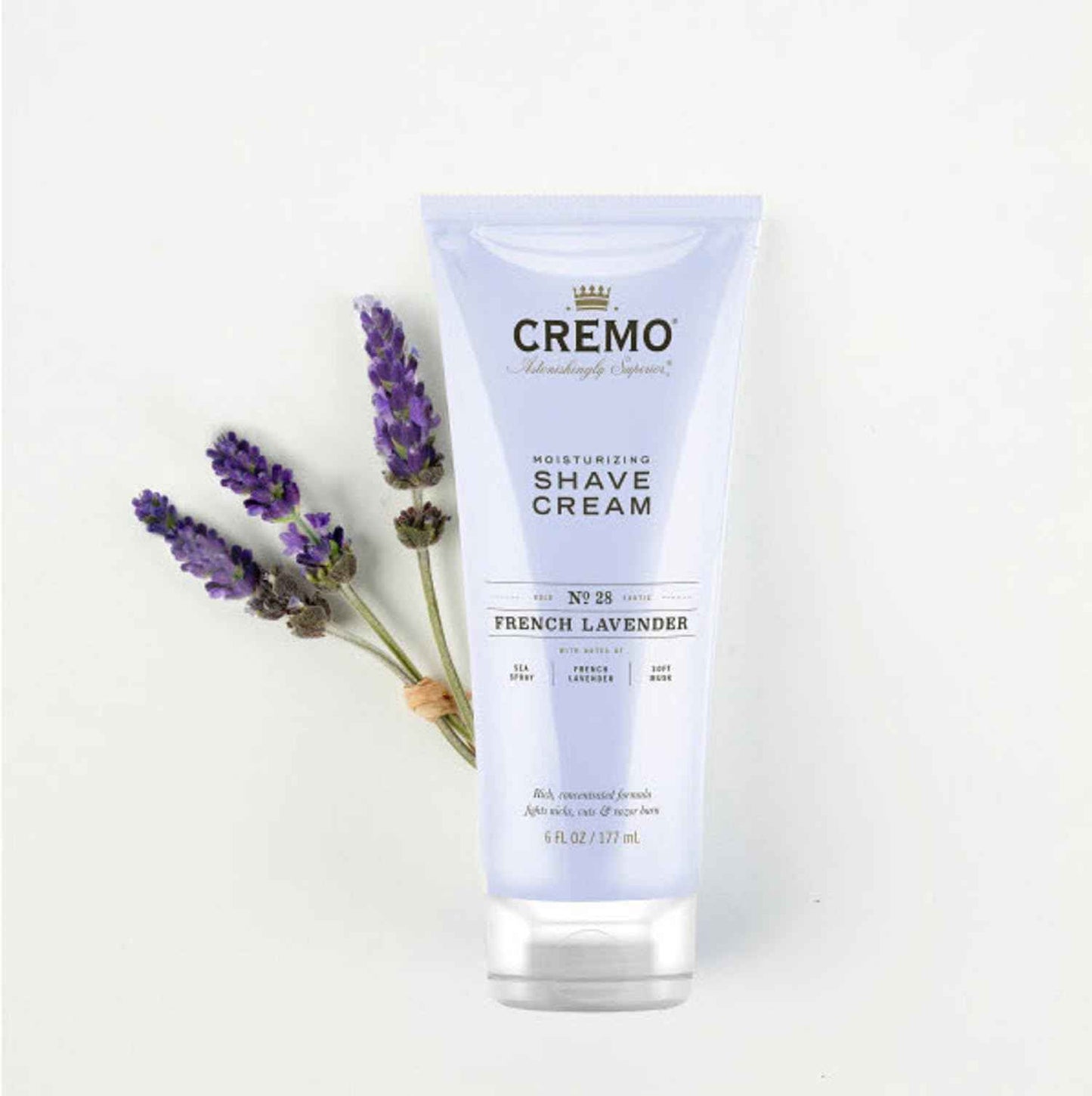 Cremo French Lavender Moisturizing Shave Cream, Astonishingly Superior Ultra-Slick Shaving Cream for Women Fights Nicks, Cuts and Razor Burn, 6 Fl Oz (Pack of 2)
