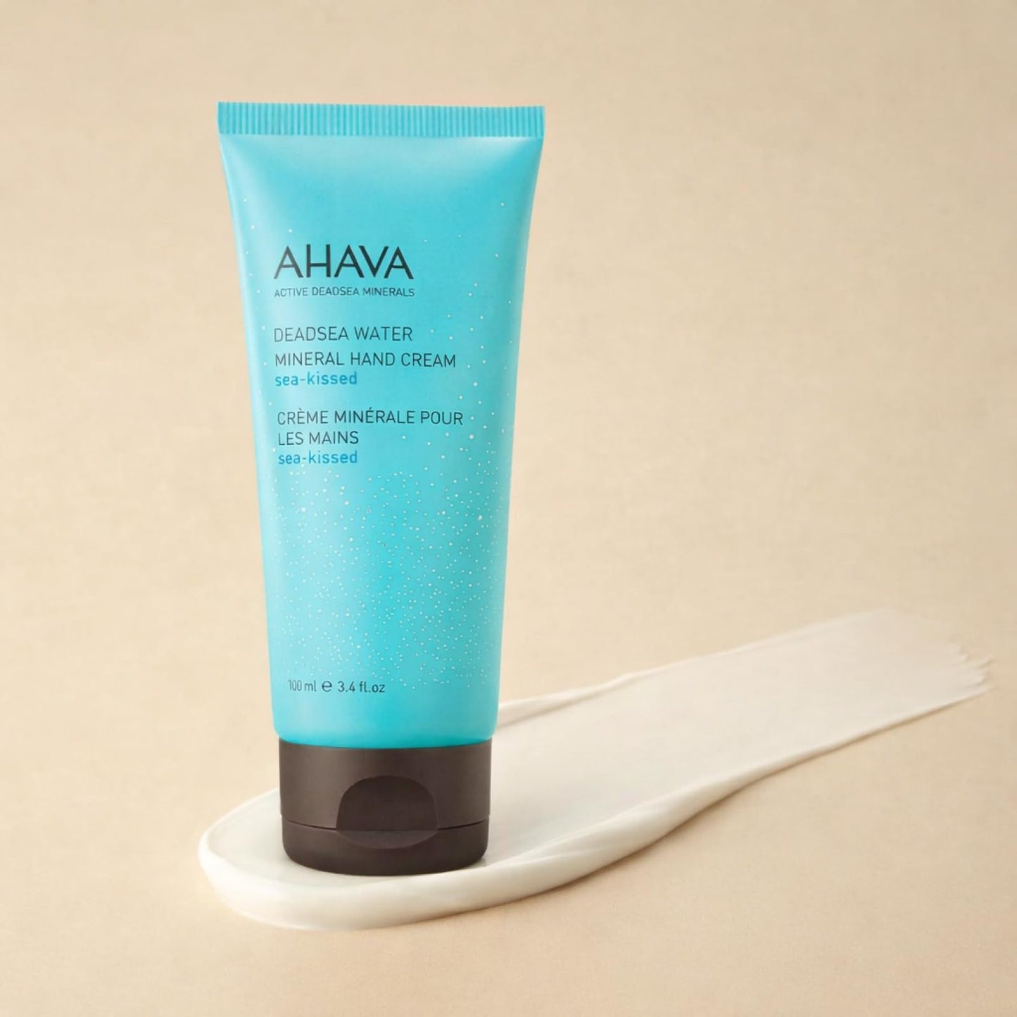 AHAVA Dead Sea Water Mineral Hand Cream, Sea-Kissed - Hand Moisturizer For Dry Cracked Hands, Light & Fast Absorbing, Enriched with Dead Sea Mineral Blend Osmoter, Witch Hazel & Allantoin, 3.4 Fl.Oz