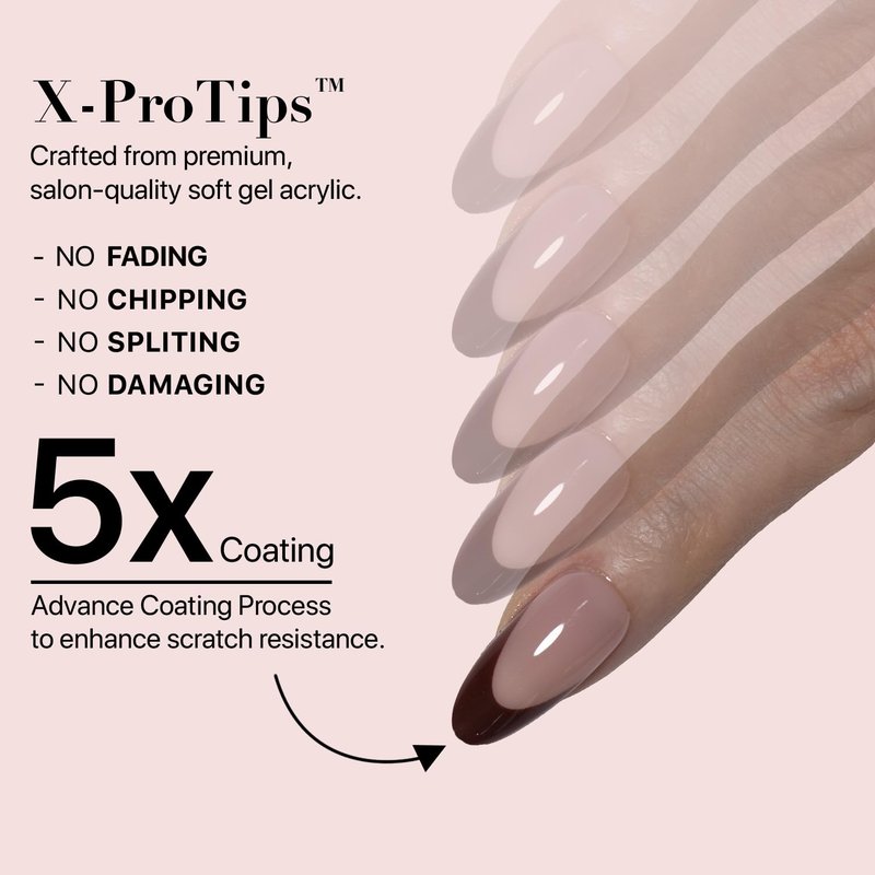 French Tip Press On Nails - Red Series Medium Almond Fake Nails | 150PCS, 15 Sizes, 5 Styles, Beginner-Friendly