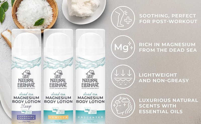 Dead Sea Magnesium Lotion - Unscented Body Moisturizer with Natural Minerals | 5 oz (150 ml)