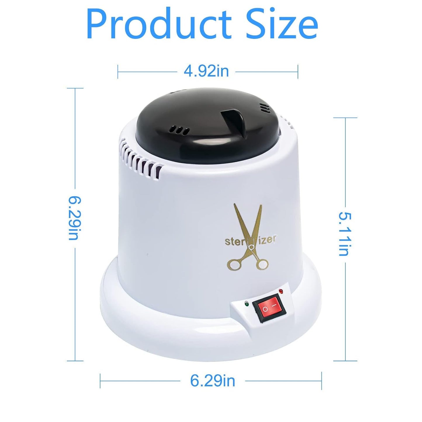 Nail Tool Sterilizer Machine - High-Temperature Cleaning Pot for Nail Art | White with Glass Bead