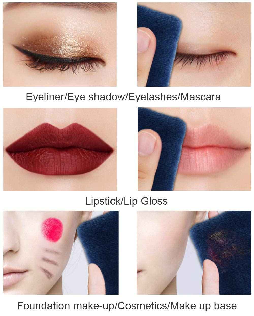 VIVOTE Microfiber Makeup Remover Cloths Reusable Face Towel Soft Facial and Skin Care Wash Cloth 12Inch X 12Inch (6 pack,Navy Blue)