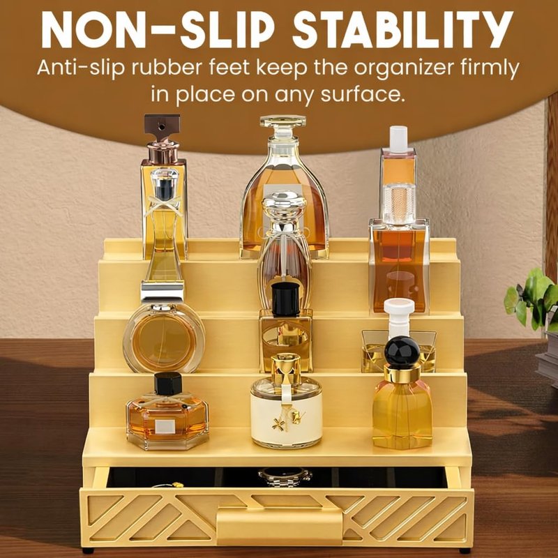 Cologne Organizer for Men - Drawers & Dresser Organizer Countertop - Perfume Holder Stand For Men Organizador De Perfumes - by NovaHavensNest (White-3 Tier)