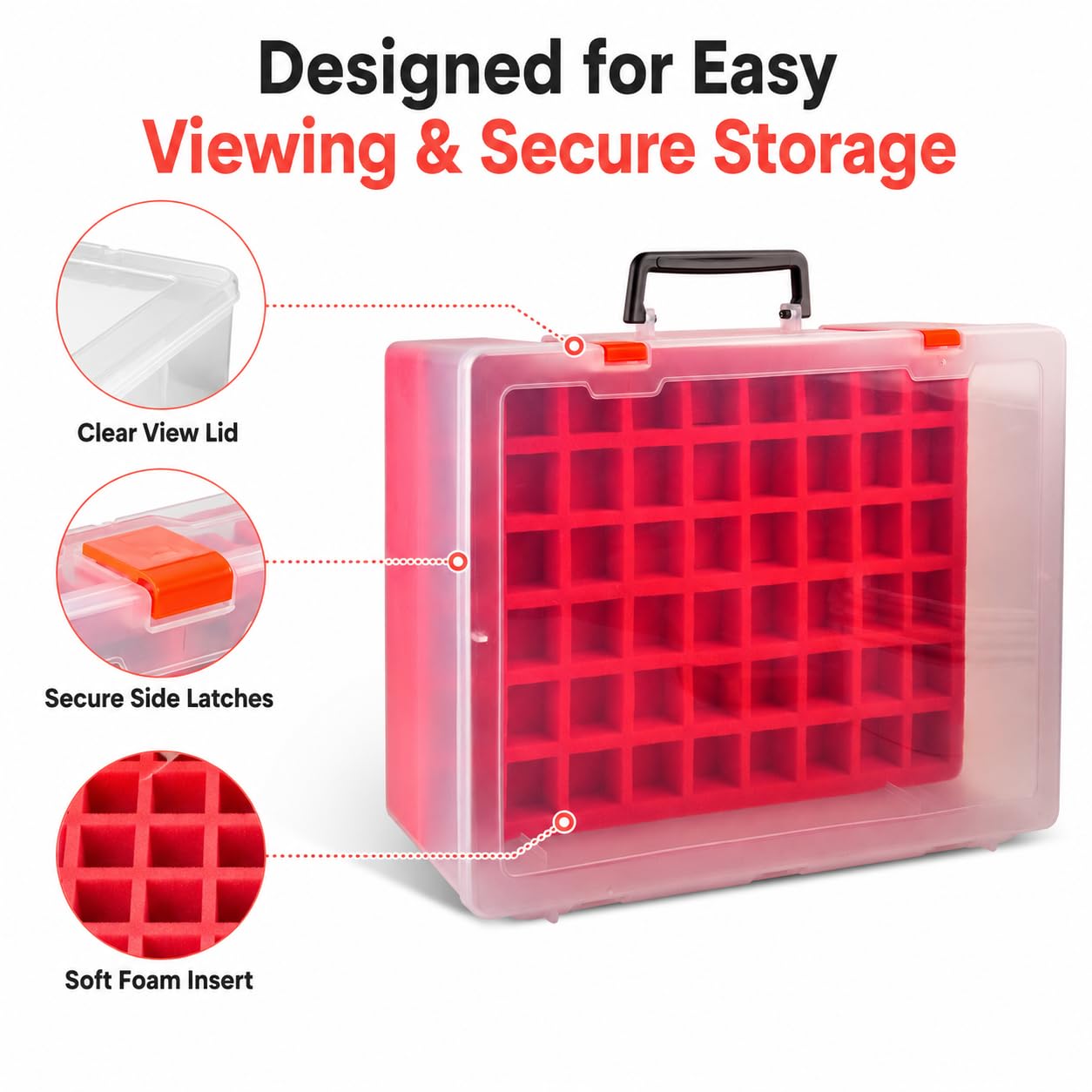 FULLCASE Nail Polish Organizer, 54 Bottles Nail Storage with Separate Sponge Compartment for Sally Hansen/for GAOY/for OPI/for Essie/for CANNI Gel/for DND Gel Polish