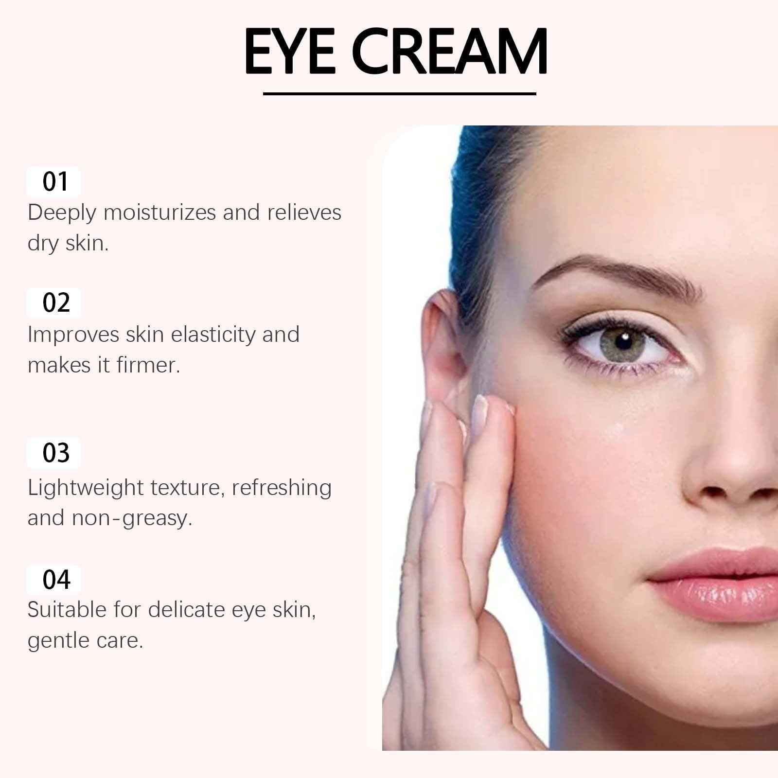 PDRN Pink Peptide Eye Serum Cream, Hydrating & Firming Eye Cream for Dark Circles, Anti-Aging Treatment Reduces Fine Lines, Uneven Skin Tone, Soothing Pink Moisturizer with Peptides, 1.01fl.oz (3)