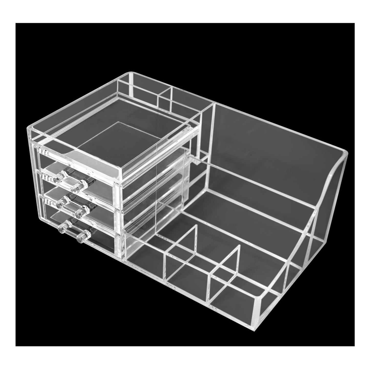 RJXJJ Transparent Acrylic Cosmetic Makeup And Jewelry Storage Box -Storage Plastic Cases -Great For Bathroom