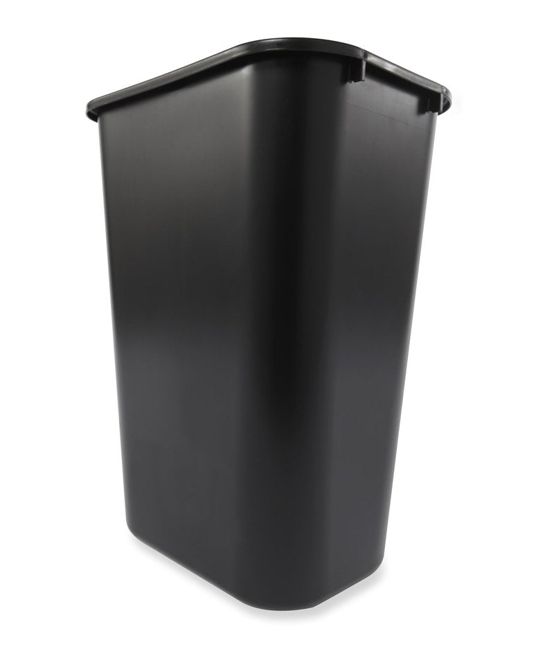 Rubbermaid Commercial Wastebasket Trash Container, 41QT/10.25 GAL, Plastic, Black, Stackable Trash Can for Bedroom/Bathroom/Office, Fits Under Desk/Sink/Cabinet