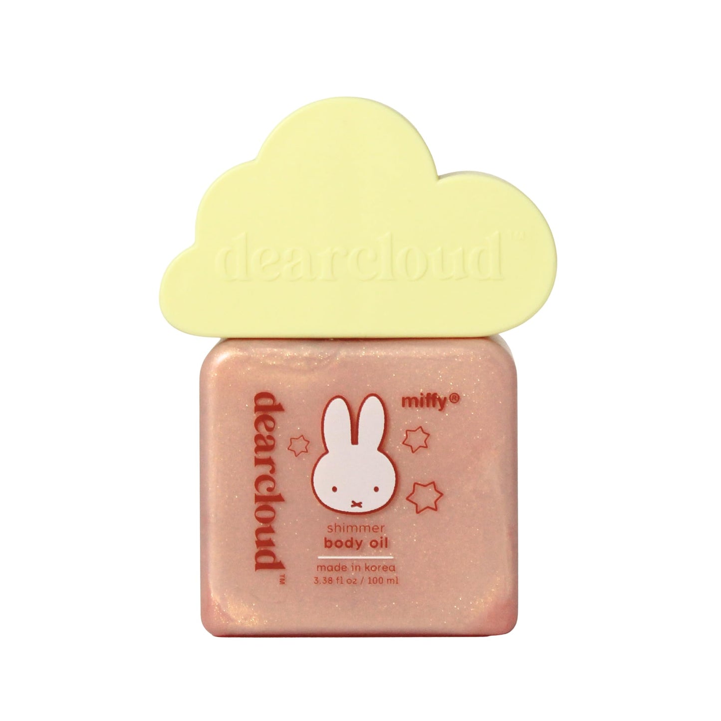 dearcloud Miffy Shimmer Body Oil – Hydrating Body Oil with Vitamin E & Squalane for a fresh, shimmering glow (3.38 fl oz)
