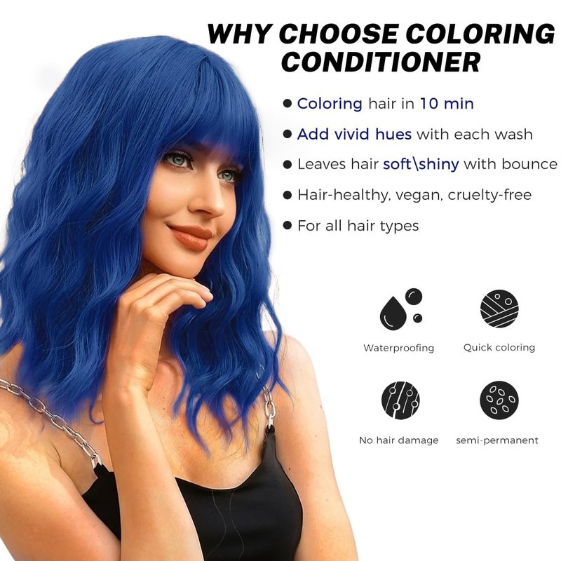 SOVONCARE Blue Hair Color Depositing Conditioner Mask - Nourishing Formula | 5.28 oz, Cruelty-Free