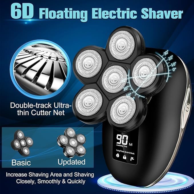 Electric Shaver for Men - 6-in-1 Multi-Function Razor with Precision Blades | Waterproof Design