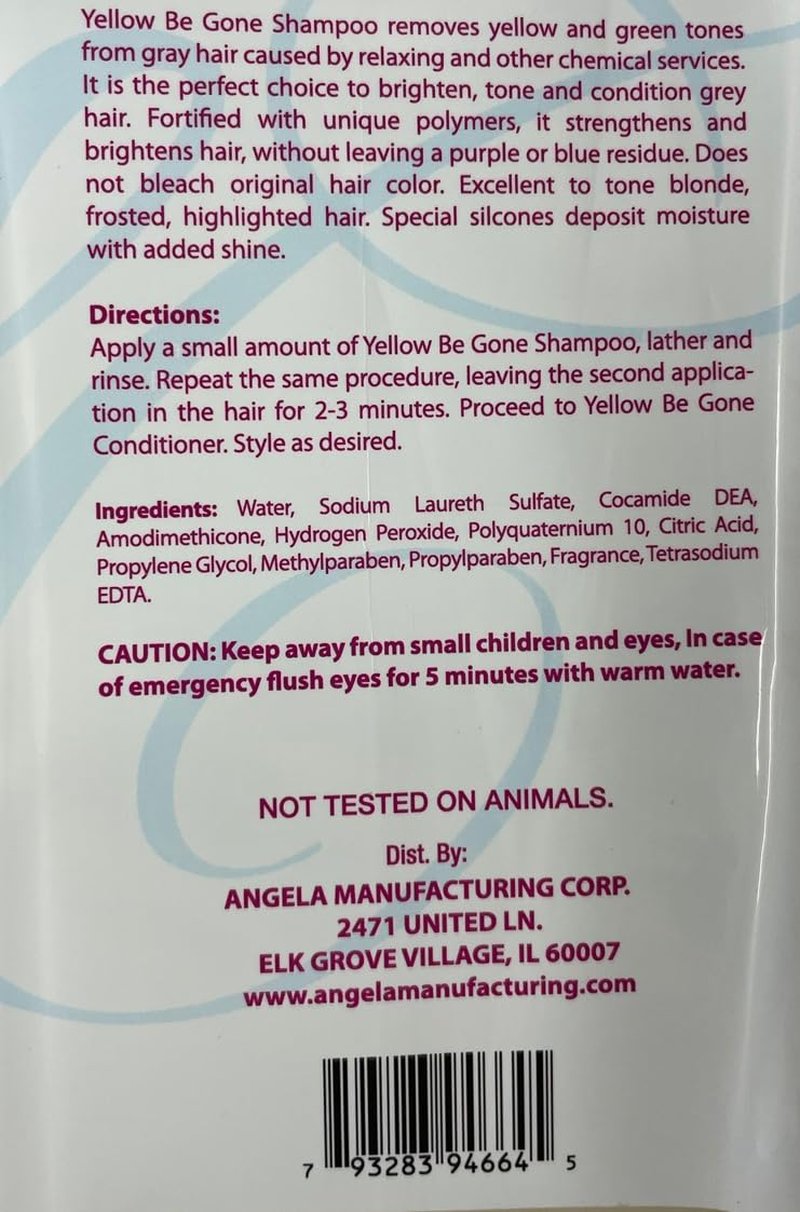 Yellow Be Gone Shampoo - Clarifying Brassiness Neutralizer for Bleached, Blonde & Gray Hair | 4oz/118ml