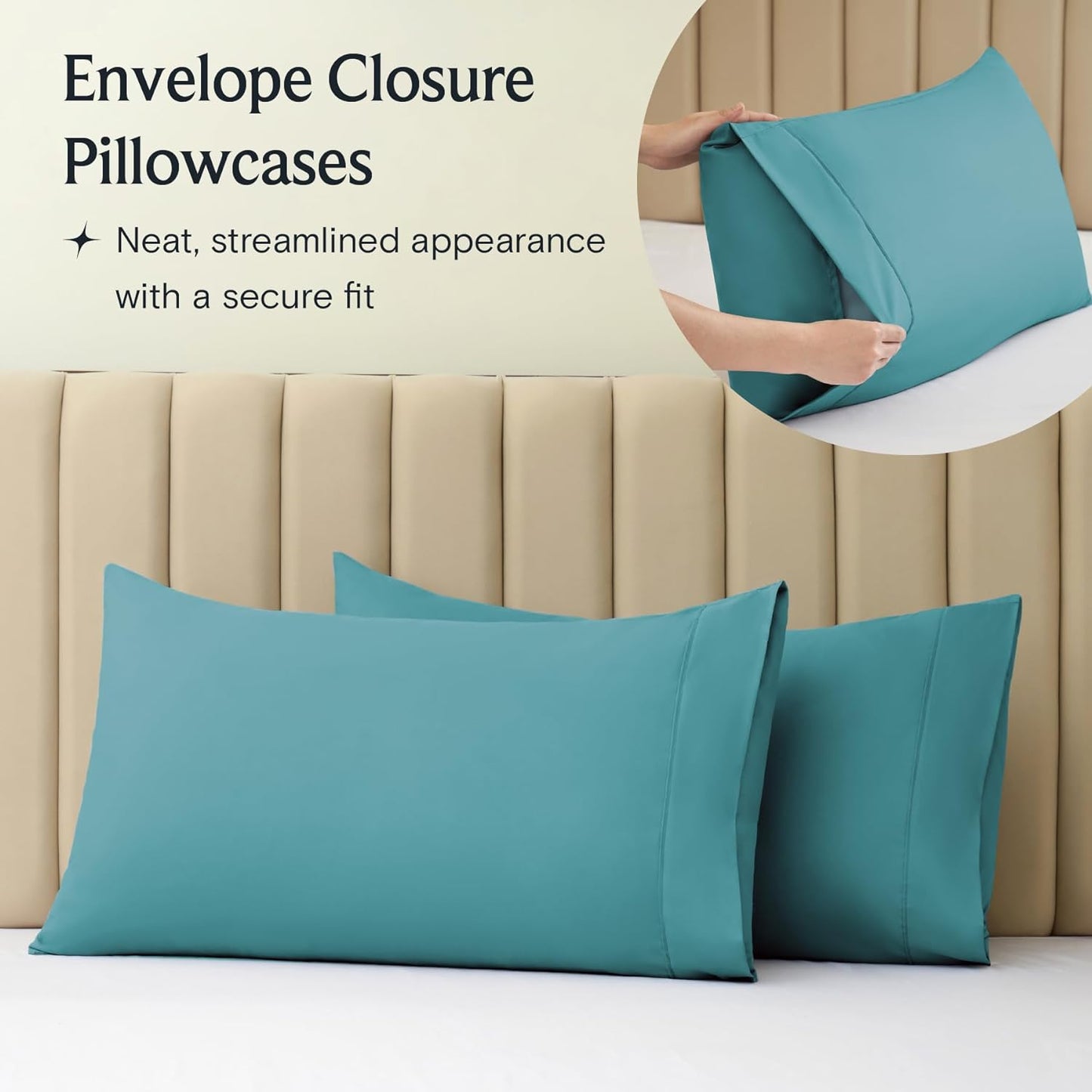 LuxClub Queen Sheet Set - Breathable Luxury Bed Sheets with Deep Pockets | Silky Soft & Wrinkle-Free - Teal