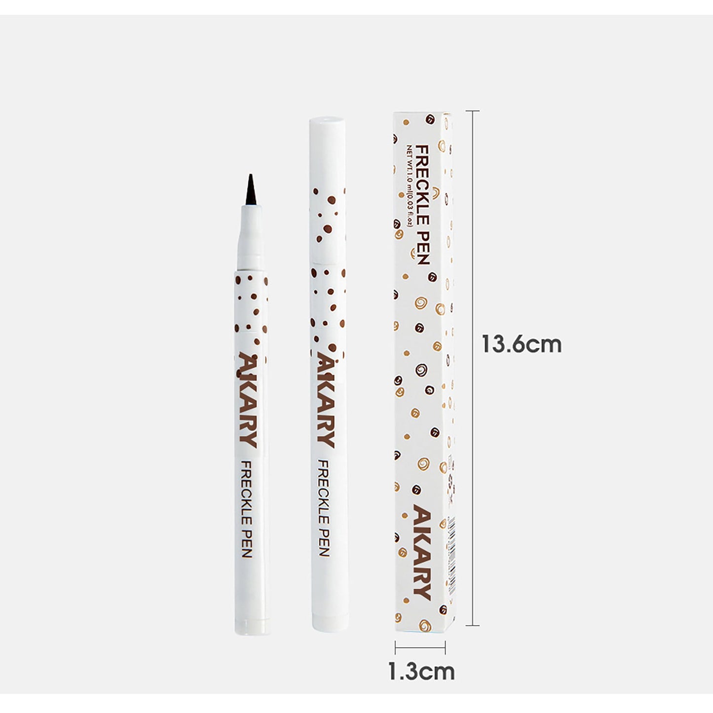 AKARY Freckle Pen Professional Lifelike Face Concealer Point Out Natural Waterproof Longlasting Soft Artificial Freckles Fine Makeup Freckle Pen Life Face Decoration (#02 Natural coffee)