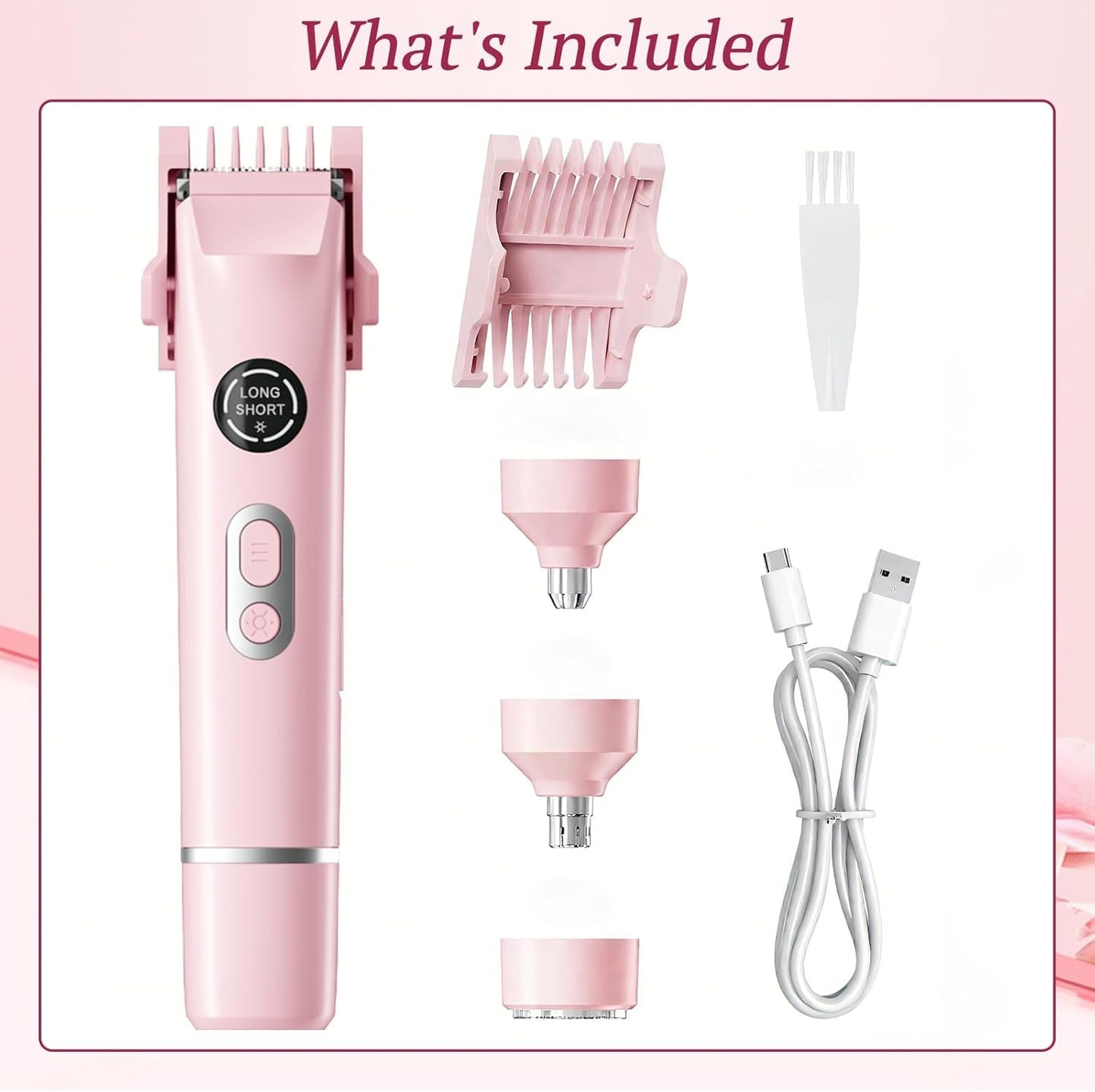 Bikini Trimmer for Women,4 in1 Electric Razor & Shaver with Dual Ceramic Blades,Dermave Bikini Shaver,Body & Intimate Areas, 90min Cordless Runtime, Waterproof Travel Grooming Kit