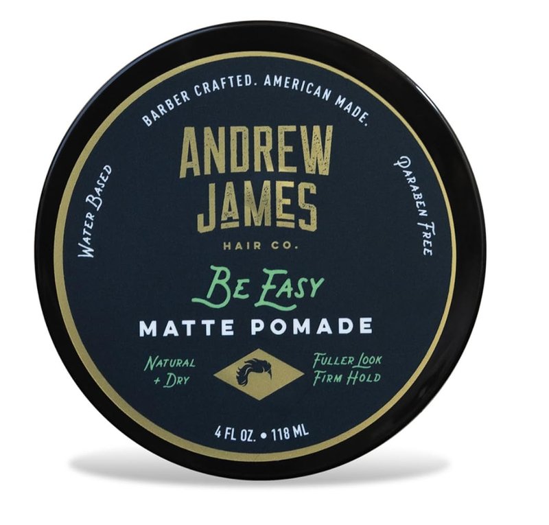 ANDREW JAMES Be Easy | Cream Pomade | Firm Strong Hold | Natural Matte Finish | 2.75 Ounce | Pack of 1