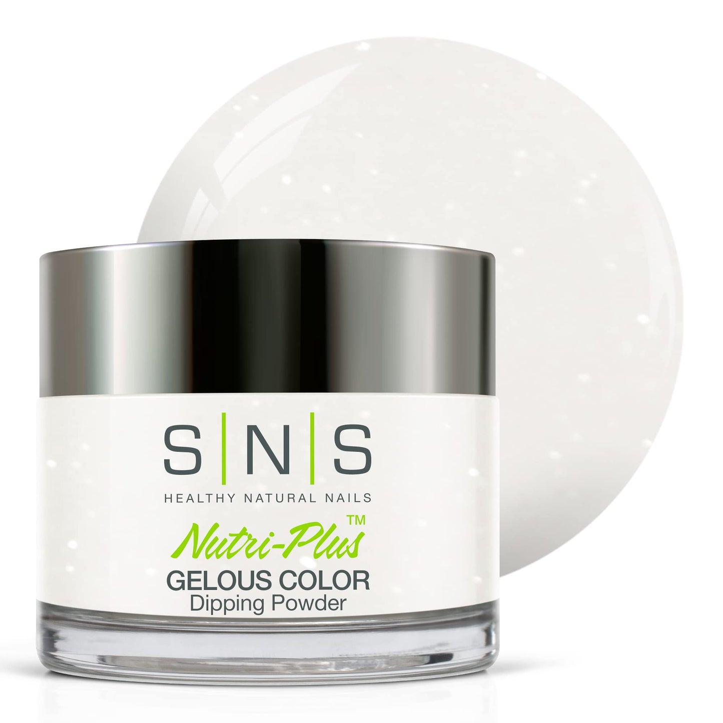 SNS Nail Dip Powder, Gelous Color Dipping Powder - Crystal Jelly (White/Glow) - Long-Lasting Dip Powders Nail Color Lasts 14 Days - Low-Odor & No UV Lamp Required - 1.5 oz