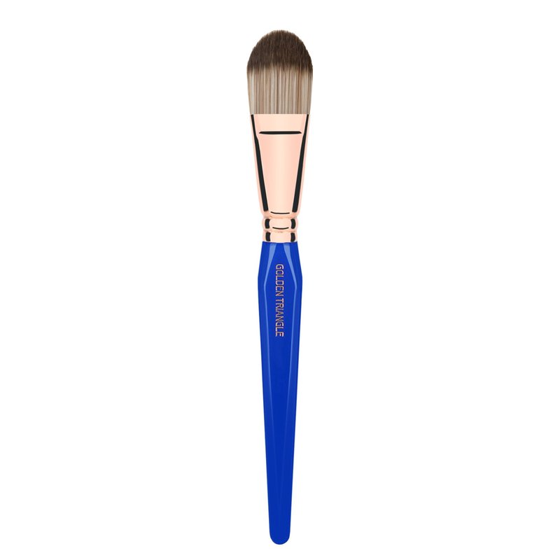 Bdellium Tools Professional Makeup Brush - Golden Triangle 948 Foundation - With All Vegan and Soft Synthetic Fibers, For Foundation (Blue, 1pc)