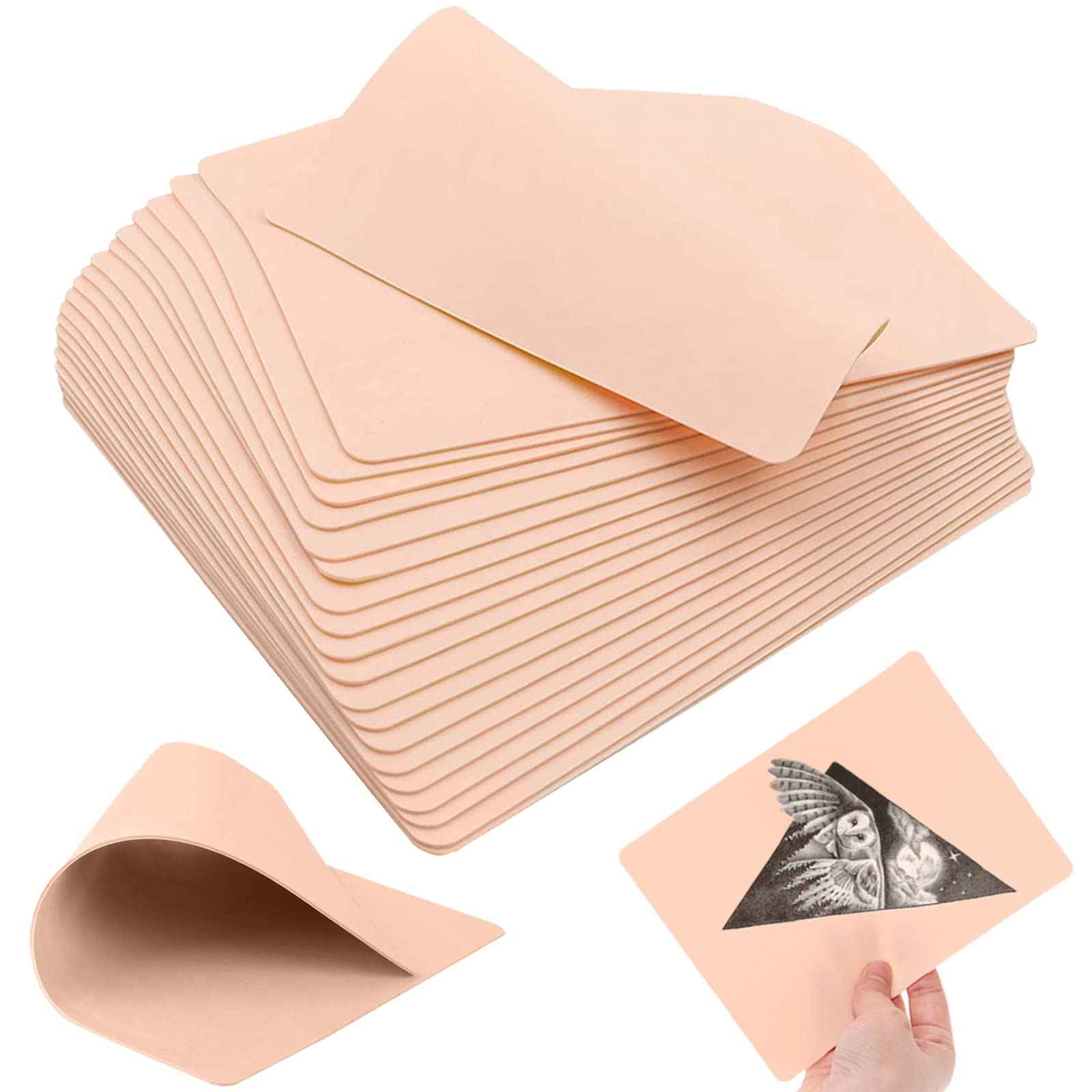20pcs Tattoo Skin Practice Fake Skins - Usiriy Tattoo Practice Skin 8”x6“ Double Sides Blank Tattoo Skins Tattoo Practice for Beginners and Experienced Artists Tattoo Supplies
