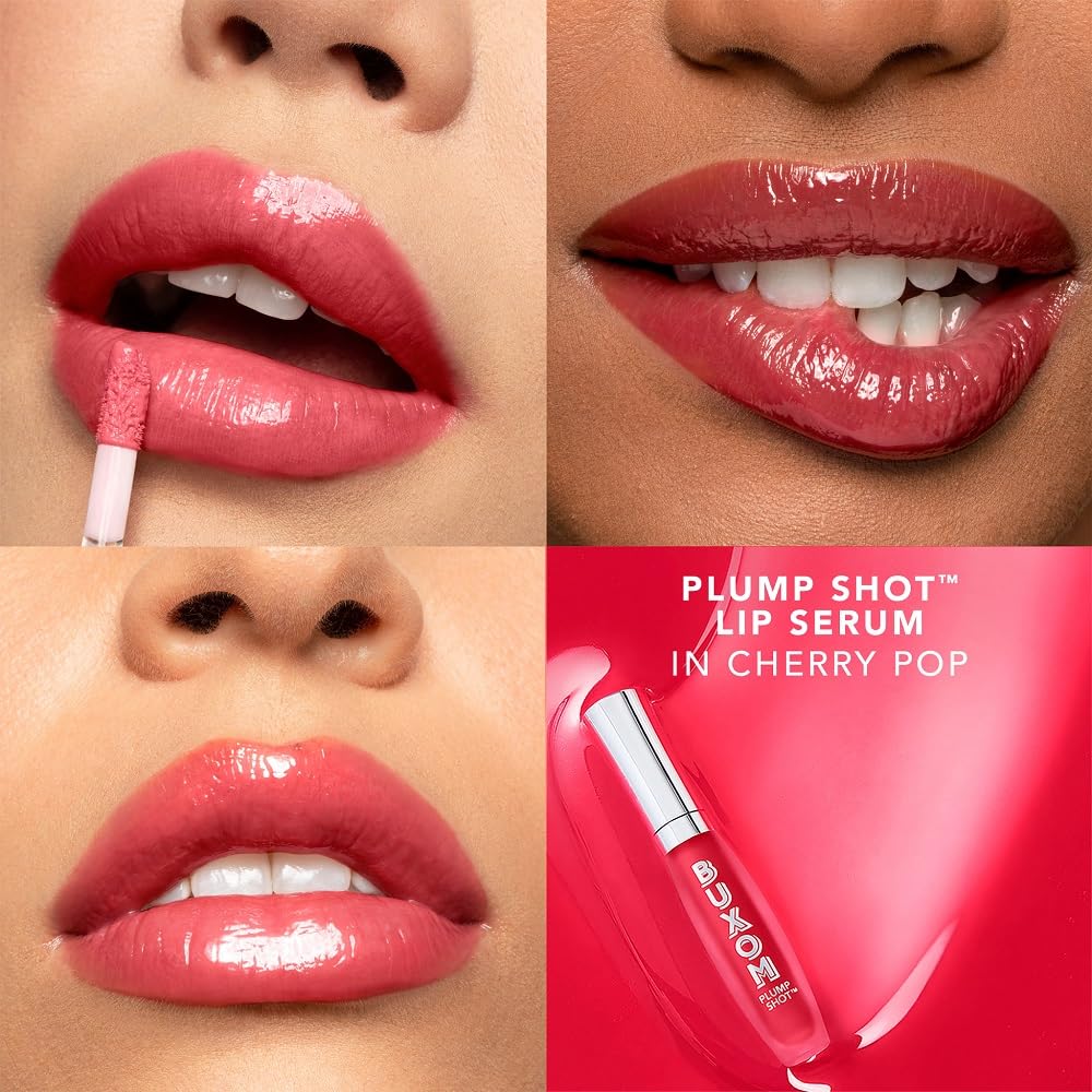 Buxom Plump Shot Peptides Lip Serum, Cherry Pop