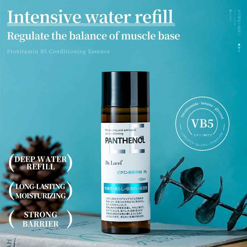 Dr. Lucel 3% Vitamin B5 Essence Toner 105ml / with Niacinamide, Antioxidant, Restores Moisture, Balances Skin's pH, Improves Skin Texture, Enhances a Healthy, Radiant Complexion