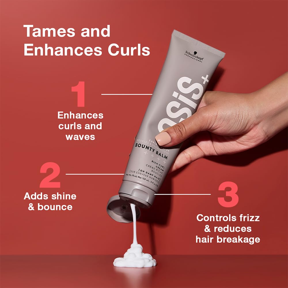 OSiS+ Bounty Balm Rich Curl Cream 5oz – Curl Enhancing, Frizz Control & Humidity Protection for Wavy, Curly, Textured Hair
