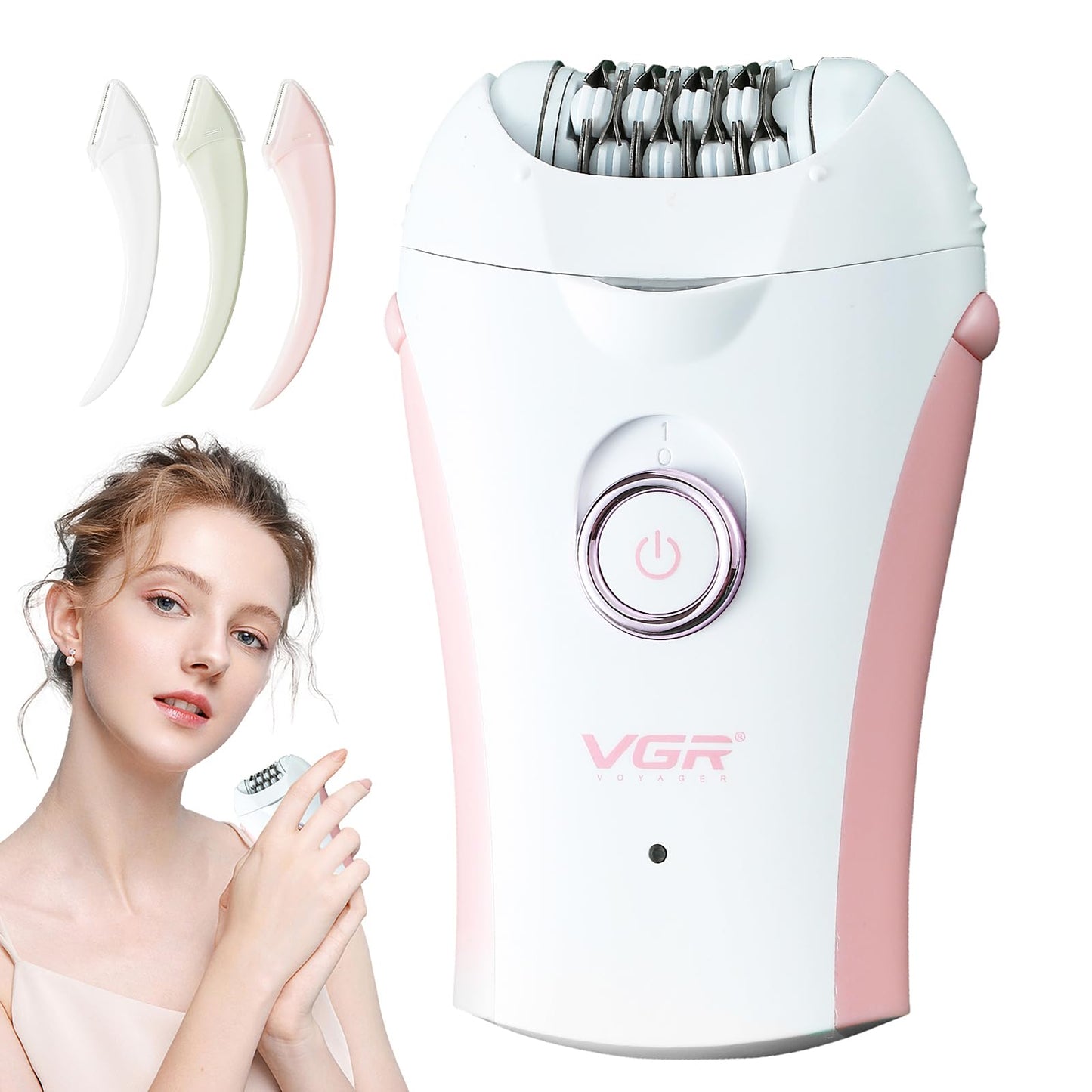 Glabrouse Skin Smooth Glide Epilator for Women,Facial Epilator for Women,Cordless Face Hair Remover with Light,Hair Rmoval for Face Bikini Legs, Body Removal Device