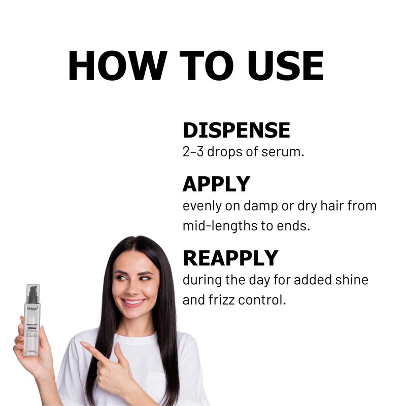 Avyya Nourish and Shine Hair Serum for Dry, Frizzy and Damaged Hair with Argan and Jojoba Oil, Frizz Control, Shine, Non-Greasy | 3.38 fl oz
