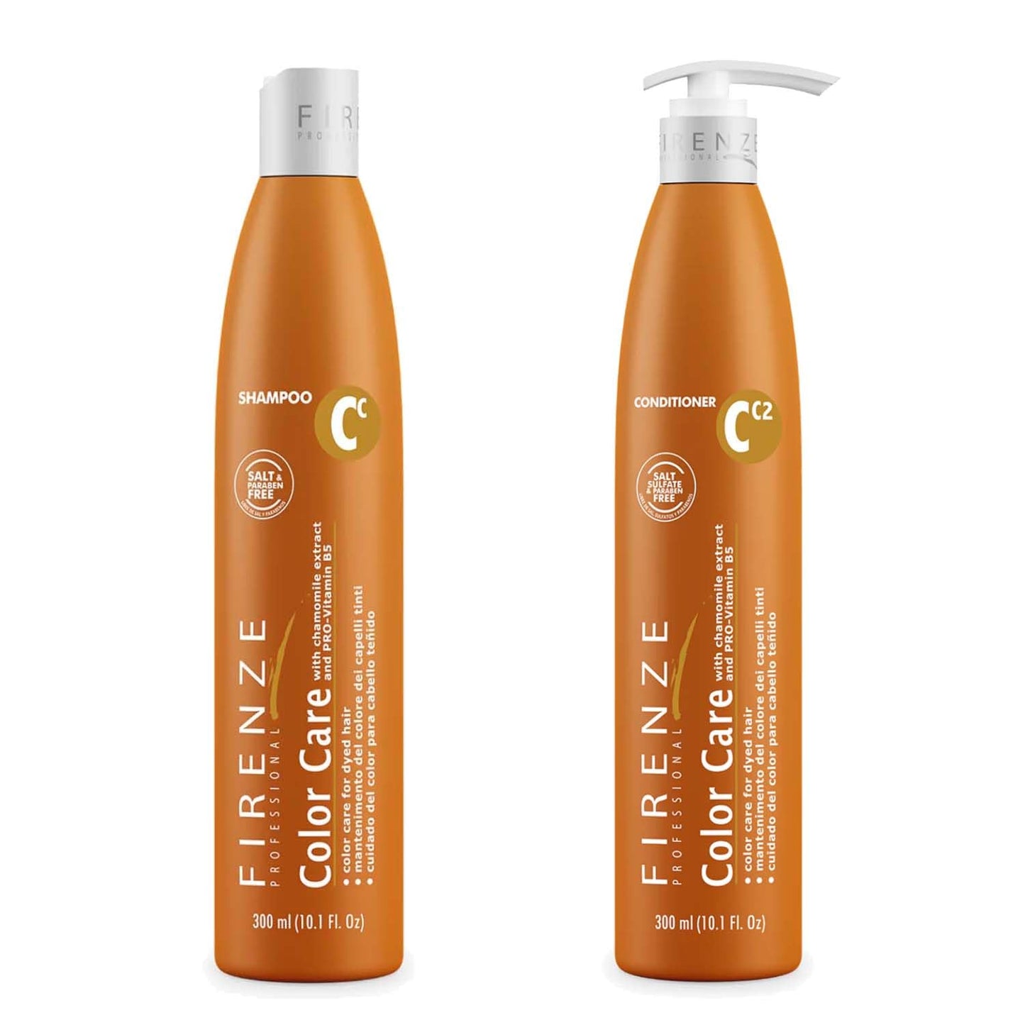 Firenze Professional Color Care Bundle 300ml (10.1 fl oz) Each – Color Protection Shampoo & Conditioner for Blonde, Highlighted & Color-Treated Hair – Sulfate, Salt & Paraben Free