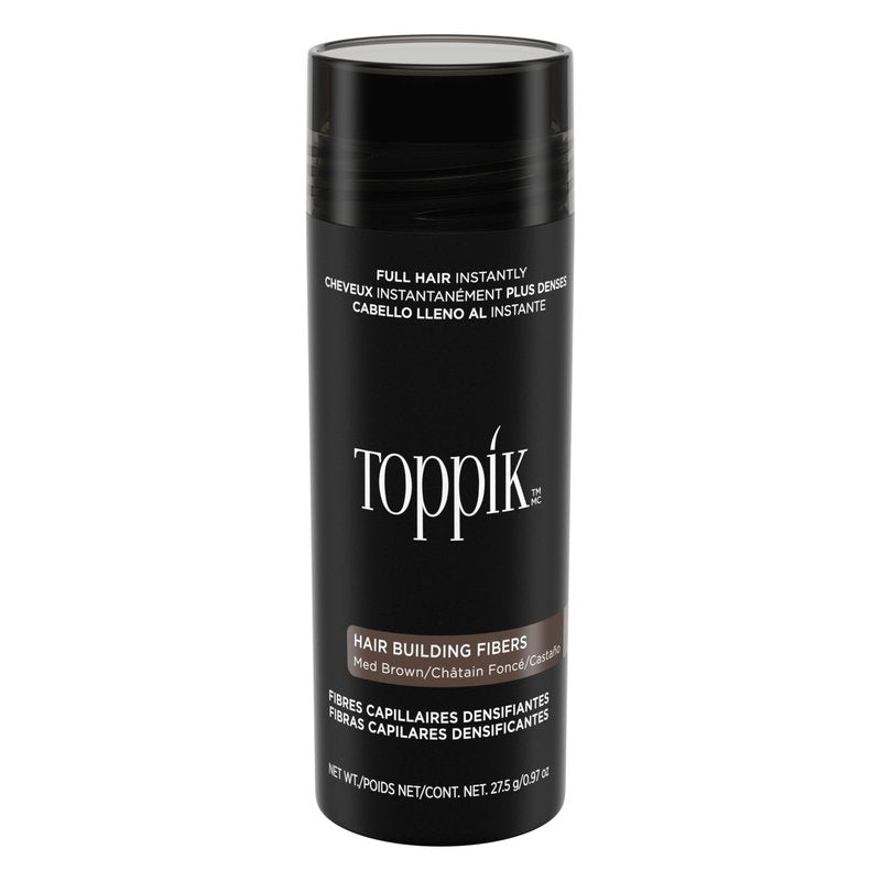 Toppik Hair Building Fibers, Medium Brown, 27.5g Fill In Fine or Thinning Hair, Instantly Thicker, Fuller Looking, 9 Shades for Men & Women, Keratin Protein Formula
