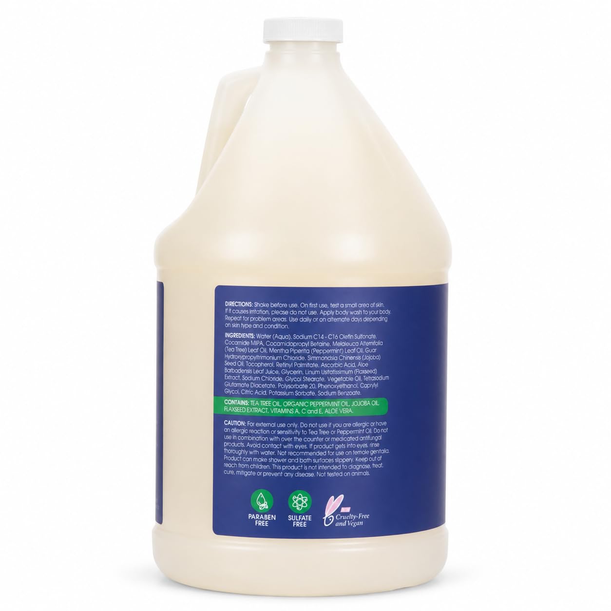 Ginger Lily Farms Botanicals MultiCure Advanced Therapy Body Wash with Tea Tree Oil, Peppermint and Aloe Vera, 100% Vegan & Cruelty-Free, 1 Gallon (128 fl oz) Refill