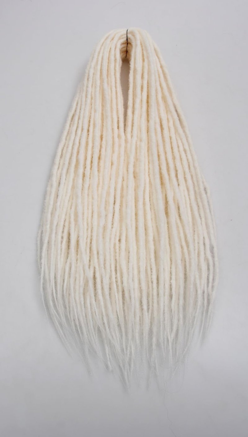 30 Inch Dreadlocks Extensions 20 Strands White Dreads Extension Thin 0.6cm Braids In Dreads Synthetic Hippie Double Ended Dreadlock(30",Pearl White)