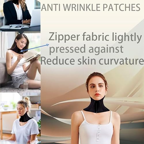 Neck braces for neck pain and support Chin strap for sleeping Neck wrinkle patches and double chin reducer stretcher (BLACK, M)