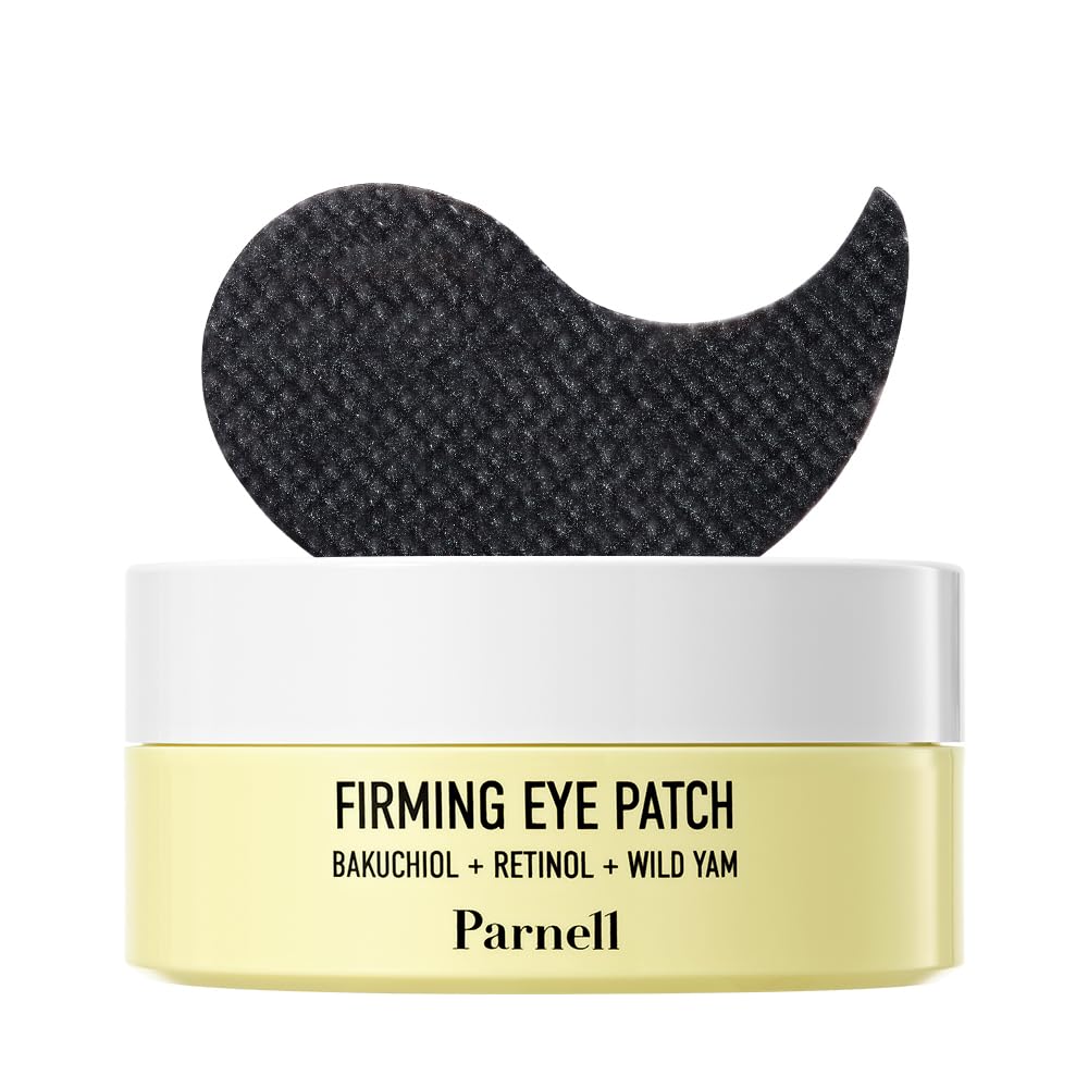 Parnell Bakuchiol Retinol Wild Yam Eye Patch (60ct) | Hydrogel Patches for Wrinkles, Dark Circles & Firming | Cica HA Niacinamide K-Beauty