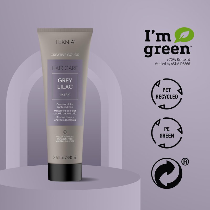 Lakmé Teknia Grey Lilac Creative Color Hair Mask, Color Depositing Conditioner for Lightened Hair, 8.5 Fl Oz