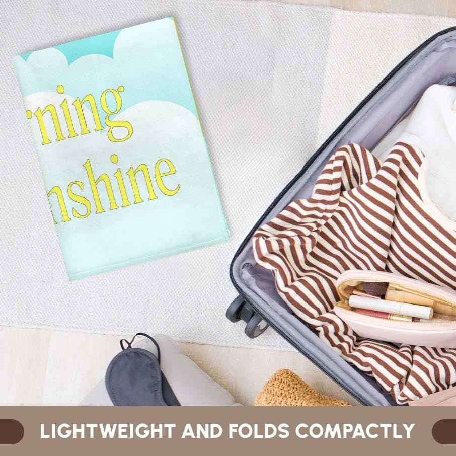 3D Rose Image of Good Morning Sunshine Cartoon Sun and Clouds Hand Towel, 15" x 22"