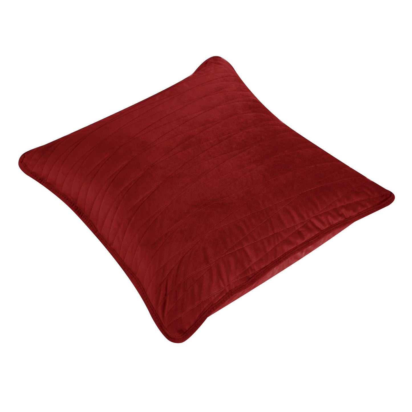 Brielle Home Premium Heavy Velvet Square Sham, Euro 26" x 26, Burgundy
