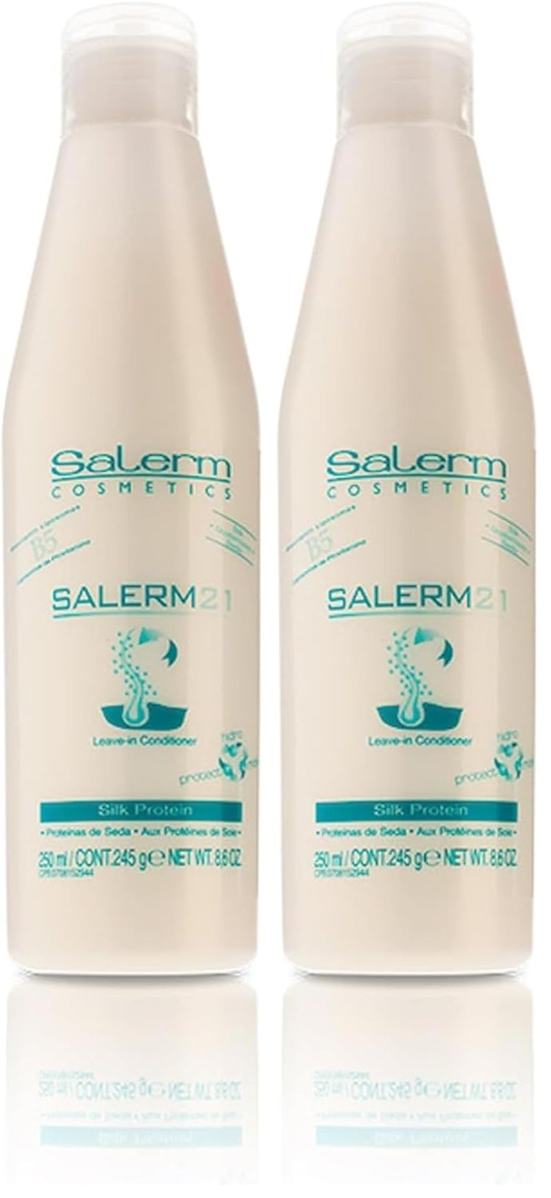 Salerm Instant Hair Conditioner 21 | Silk Protein Leave-In or Rinse-Out | 250 ml (Pack of 2)