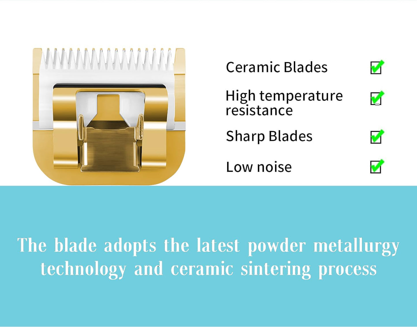 Detachable Replacement Ceramic Blades,Compatible with Andis/oster Classic 76/Star-Teq/Power-Teq/A5 Clipper (3-3/4)