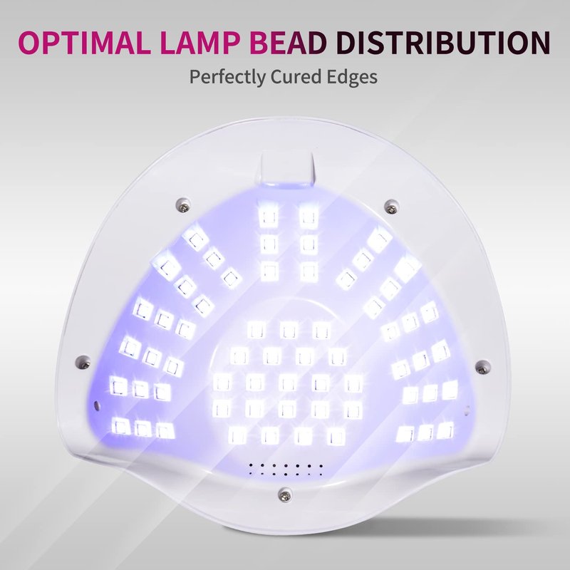 WEVILI Professional 288W UV/LED Nail Lamp with Smart Sensor, 63 LED Beads UV Light for Gel Nails, 4 Timer Settings, Portable Handle Fast Curing Gel Nail Dryer for Gel Polish, Salon & Home Use