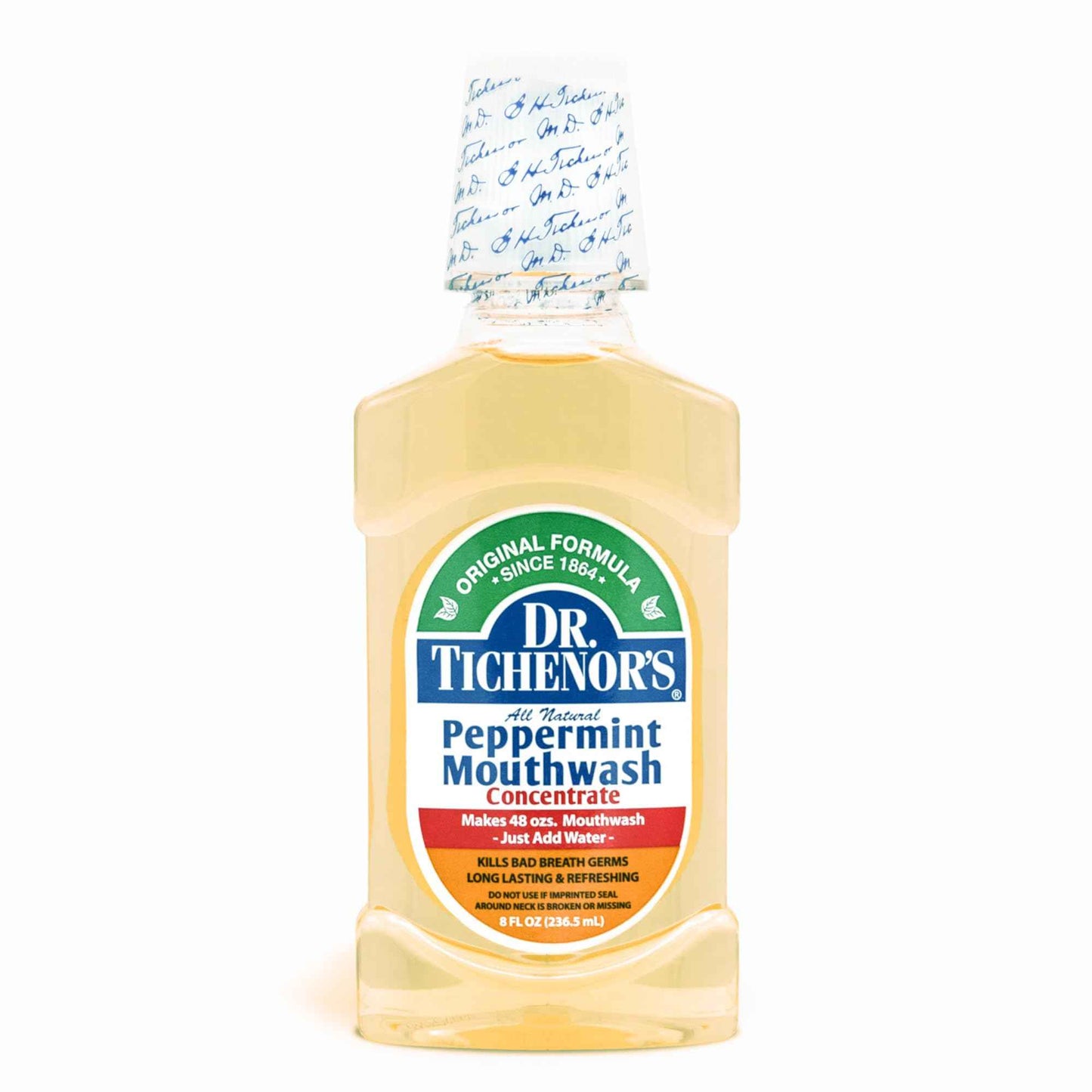 Dr. Tichenor's Peppermint Mouthwash Concentrate - Oral Rinse for Bad Breath and Oral Health with a Minty Punch for Soothing Relief of Minor Sore Throat Irritation - 8 Ounce (Pack of 3)