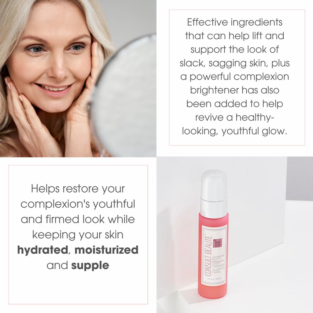 Consult Beaute - Champagne Lift Firming Serum Concentrate for Face - Anti-Aging - Accumulative Support for Sagging Skin - Hydrate & Reduce Fine Lines and Wrinkles - Daily Skin Treatment - 2 Fl Oz