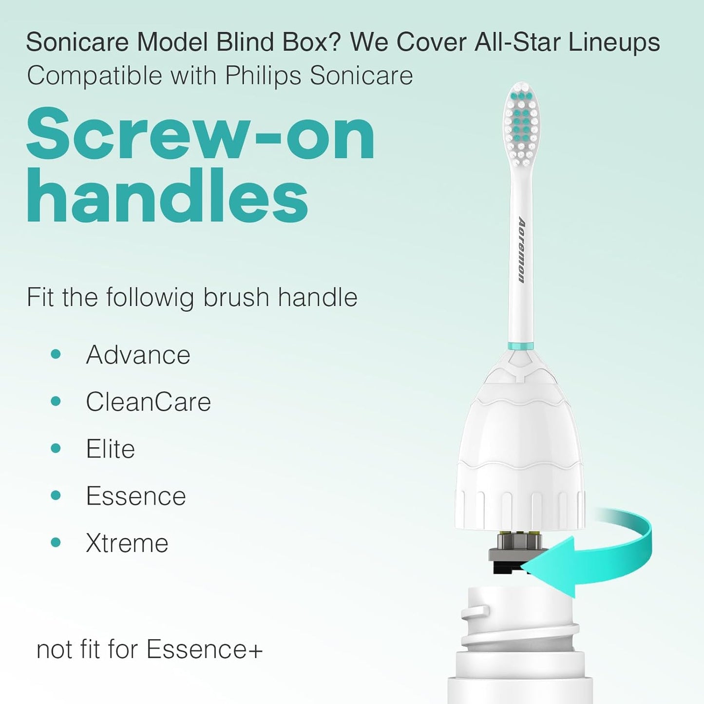 Aoremon Toothbrush Replacement Heads for Philips Sonicare | 3-Pack with Hygienic Caps, White