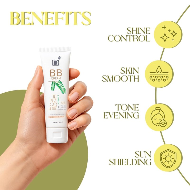3-in-1 Sunscreen Moisturizer with SPF 50 - Protects, Corrects & Regenerates | Tepezcohuite, Vitamin E, Chamomile | Non-Comedogenic, Shine Control