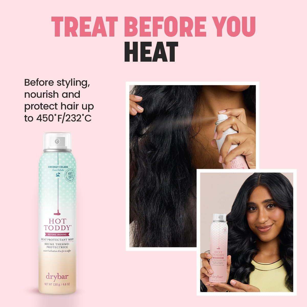 Drybar Hot Toddy Heat Protection Spray - Lightweight Formula for Hair | Protects from Styling Tools