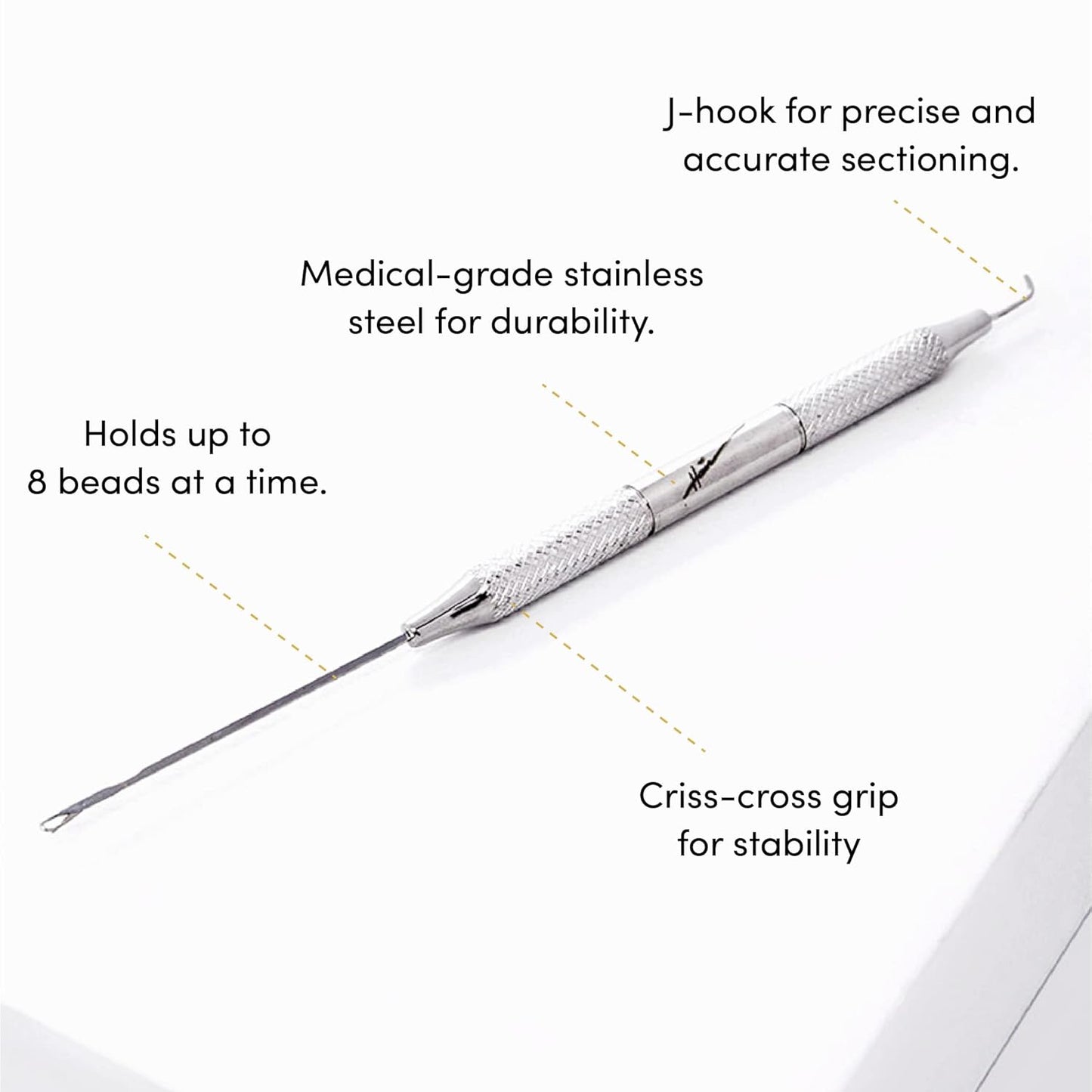 Pro Pulling Needle for I-Tip Hair Extensions - Stainless Steel Threading Tool | Ideal for Tubes & Microbeads (1 Unit)
