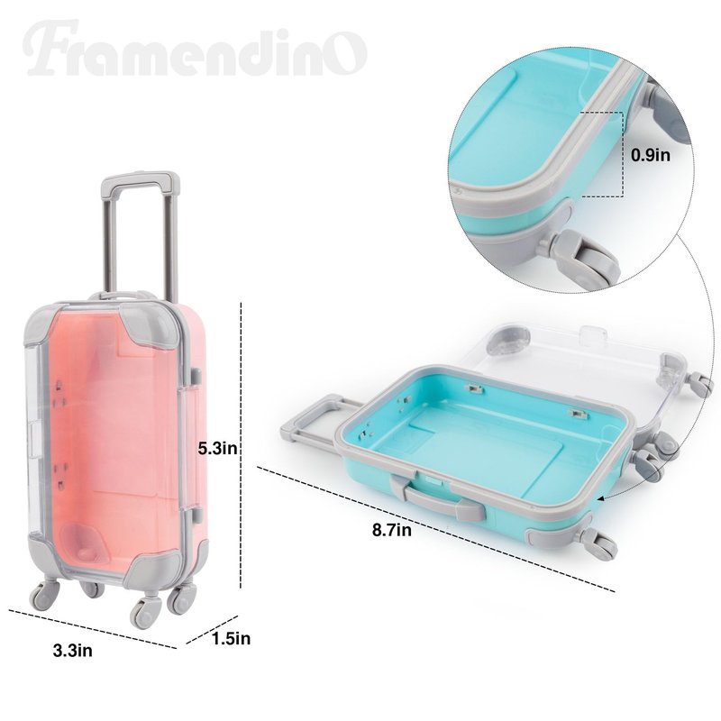 Framendino, 12 Pack Box Empty Packaging Storage Containers Mini Suitcase Candy 9 Colors